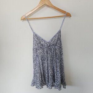 Victorias Secret Babydoll Sleep Tunic Tank Large Sheer Floral Y2K